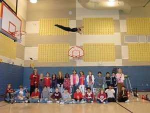 Bianez leading a trampoline safety program