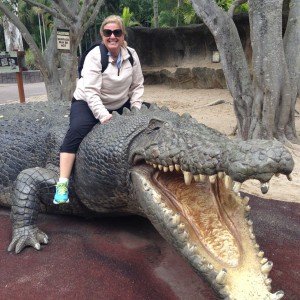 Wendy at the famous Australia Zoo, saying, “I make it a point to visit all the destinations I recommend!”