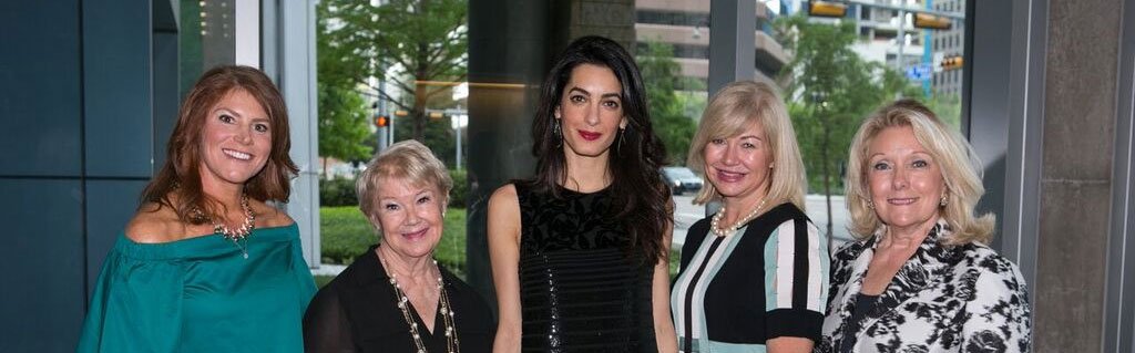 Ambassador Phillips, with Amal Clooney, at the 2016 Wings Luncheon event raising $1 million for NFNL. (Pictured L to R) New Friends New Life CEO Katie Pedigo, Nancy Ann Hunt, Amal Clooney, Ashlee Kleinert, and Jeanne Phillips.