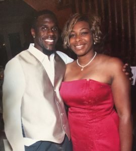 Chris with his sister, Jennifer, at his wedding in 2008.