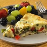 Cheese and Veggie Frittata with Fresh Fruit Salad