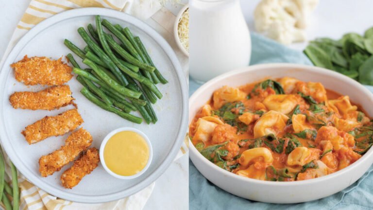 Cheese Tortellini with Cauliflower and Garlic Parmesan Chicken Tenders Recipes