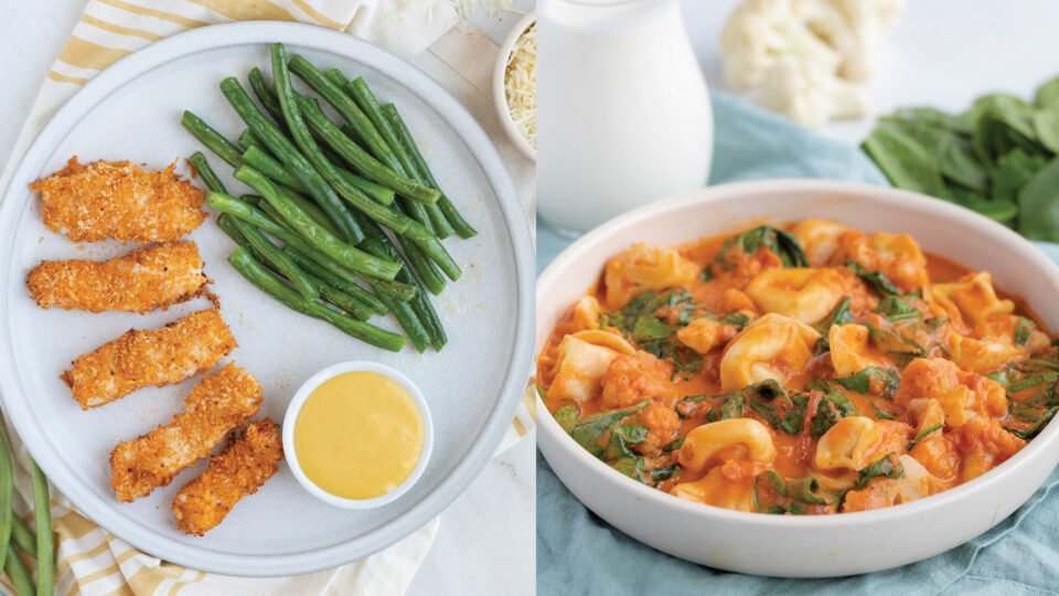 Cheese Tortellini with Cauliflower and Garlic Parmesan Chicken Tenders Recipes